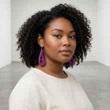 Load image into Gallery viewer, Leather Knot Earrings-Purple Fuchsia