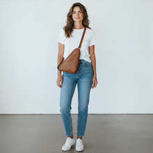 Load image into Gallery viewer, Brown Triangle Leather Bag