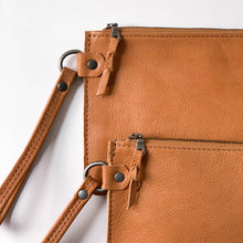 Load image into Gallery viewer, Leather Camel Clutch Wristlet