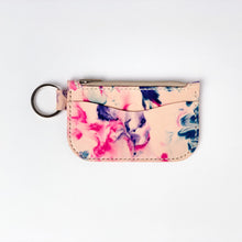 Load image into Gallery viewer, Fuchsia Flower Leather Key Chain Zipper Wallet