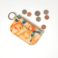 Load image into Gallery viewer, Liquid Gold Leather Key Chain Zipper Wallet