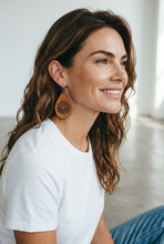 Load image into Gallery viewer, Leather Sunflower Earrings

