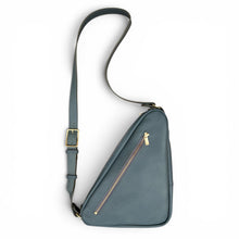 Load image into Gallery viewer, Slate Teal Leather Triangle Bag
