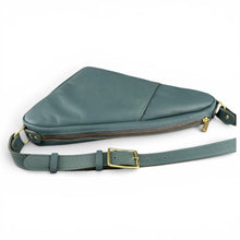 Load image into Gallery viewer, Slate Teal Leather Triangle Bag
