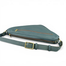 Load image into Gallery viewer, Slate Teal Leather Triangle Bag
