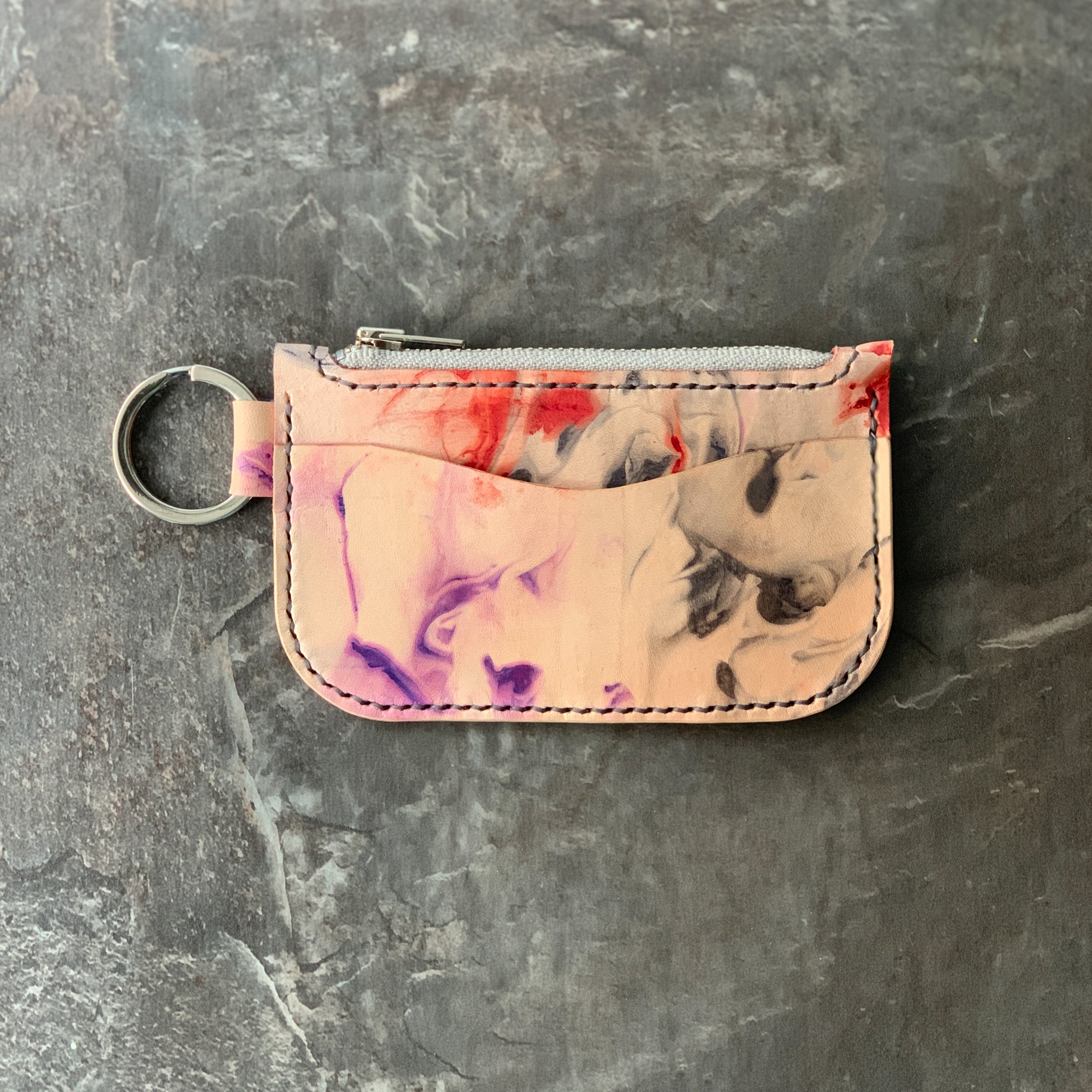 leather keychain wallet